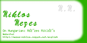 miklos mezes business card